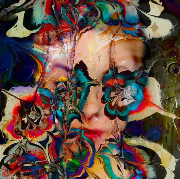 An abstract pastel AI artwork by Claire Silver